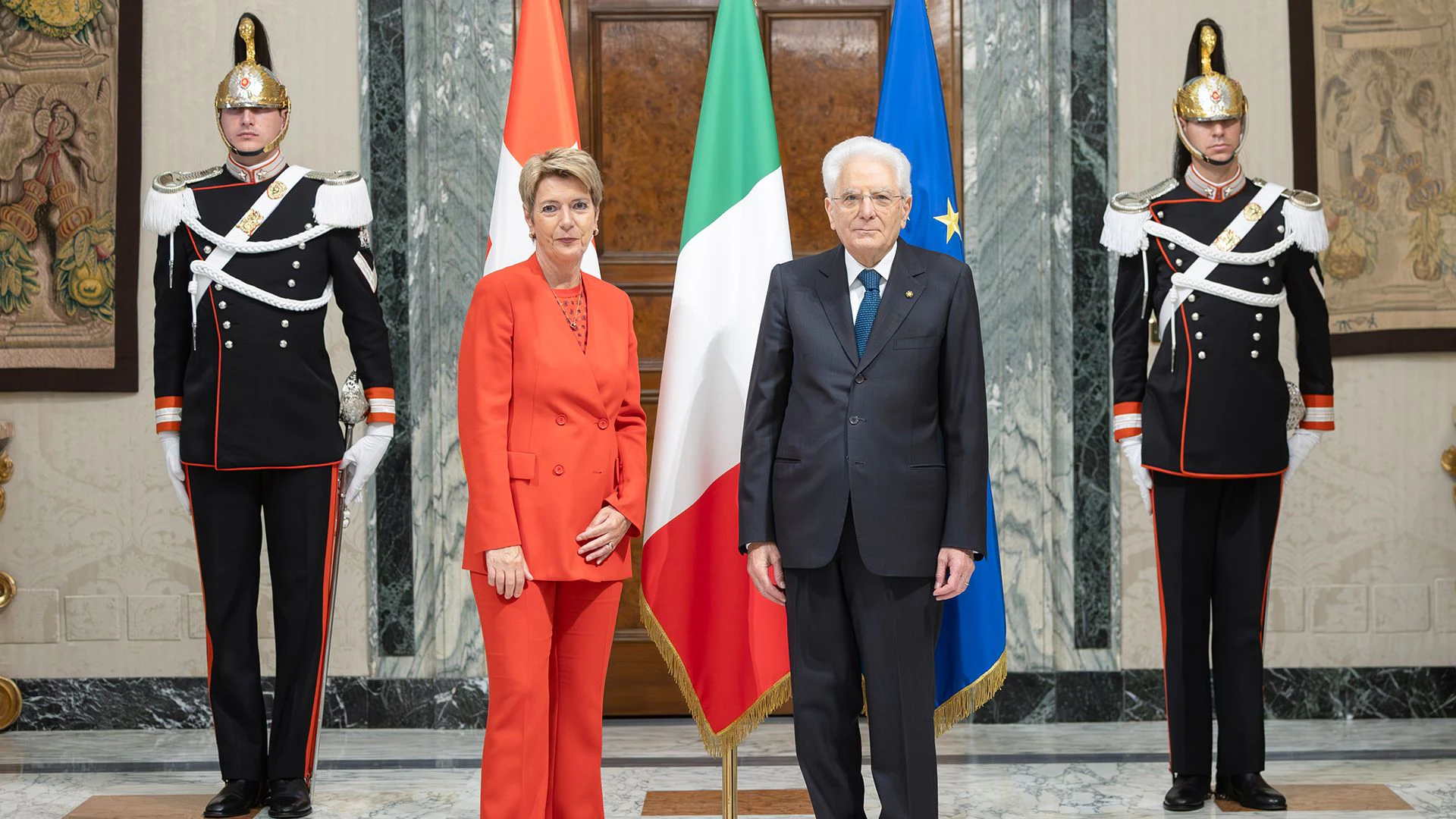 Le président de la République Sergio Mattarella rencontre Karin Keller-Sutter, présidente de la Confédération suisse