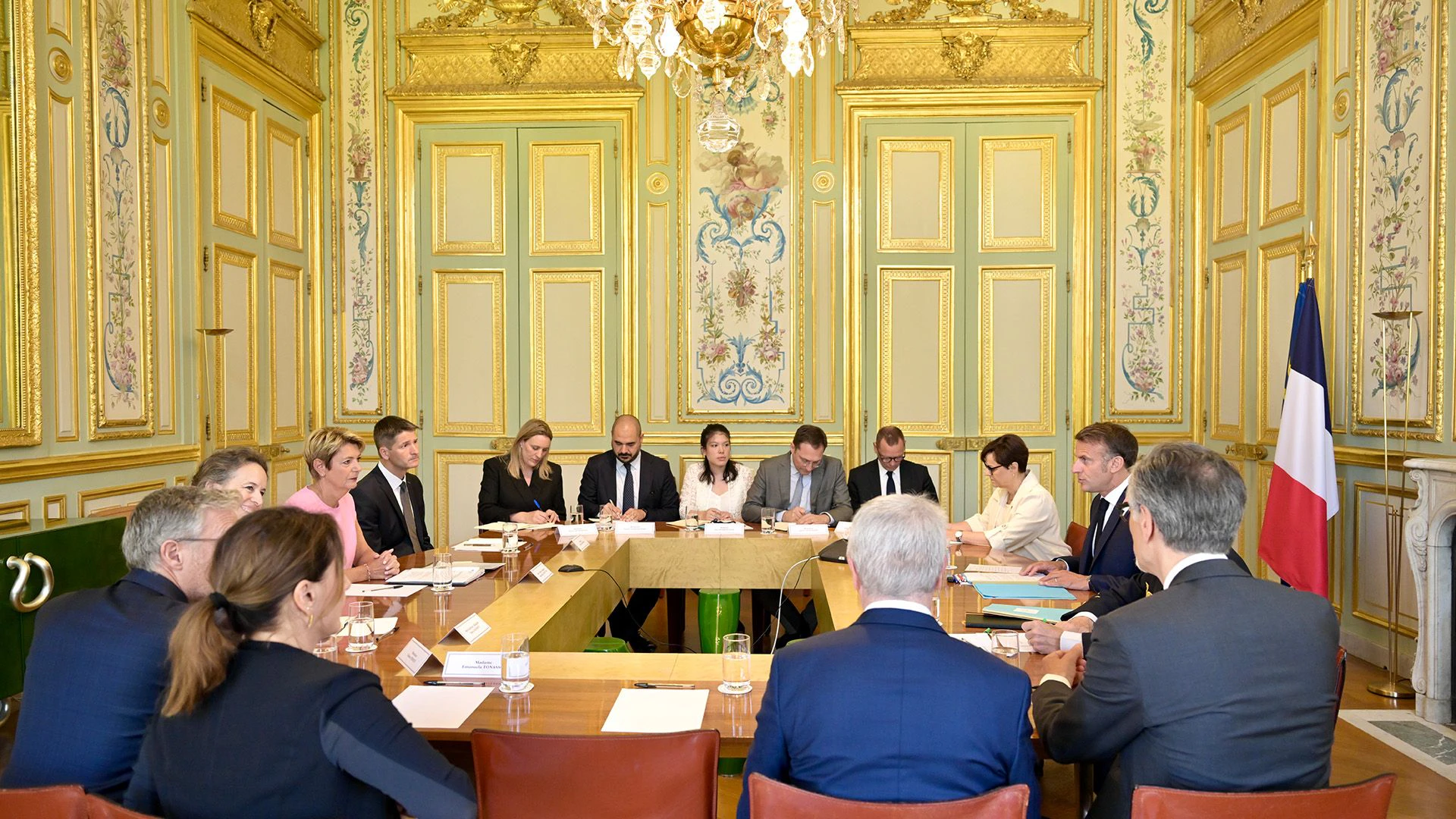 President of the Swiss Confederation Karin Keller-Sutter meets Emmanuel Macron, President of France