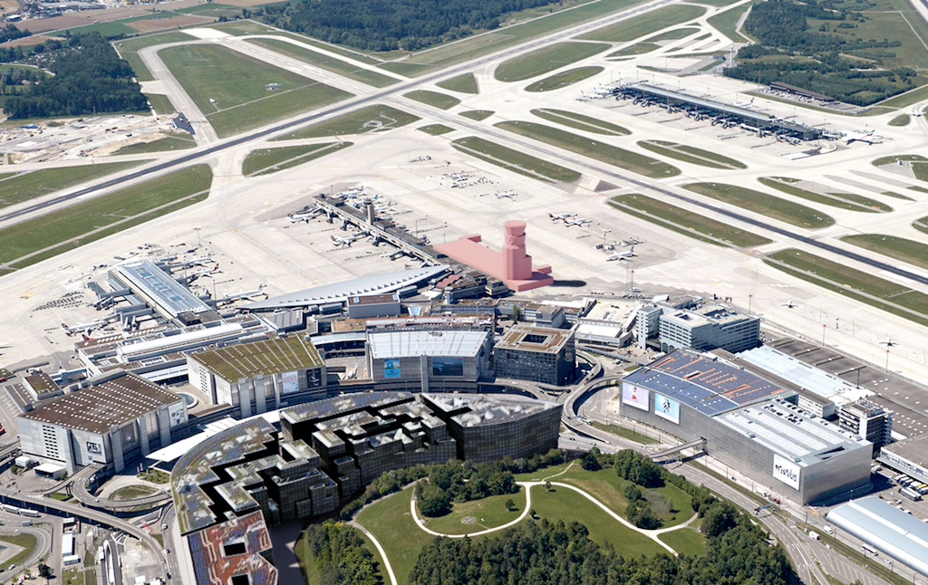 Flughafen Zürich mit neuem Tower