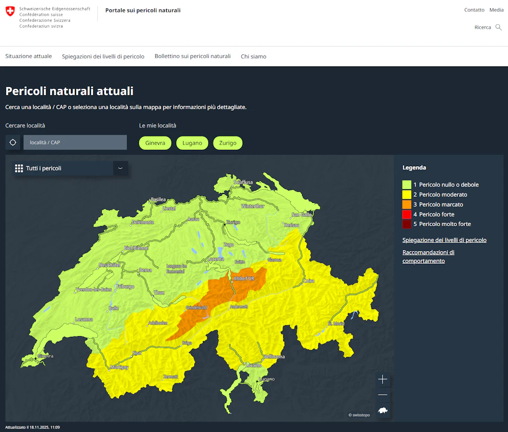 Relaunch www.pericoli-naturali.ch