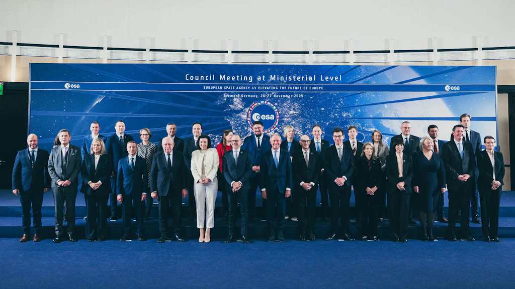 Les ministres et les représentants de haut niveau se sont retrouvés pour le Conseil ministériel de l'ESA à Brême, en Allemagne, les 26 et 27 novembre 2025.
