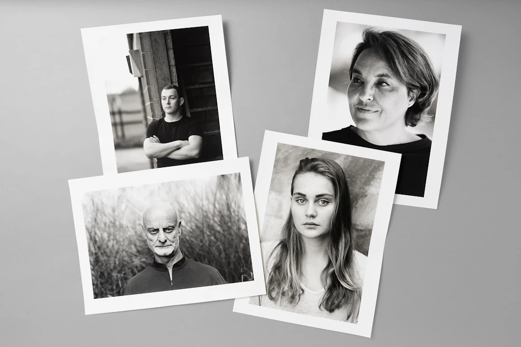 Auswahl von Portraitmotiven: Niki Kreis (Serie Bauern), Carole Hübscher (Serie Unternehmerinnen), Uli Sigg (Serie Kunstsammler), Stefanie Lohrer (Serie Adoleszenz)