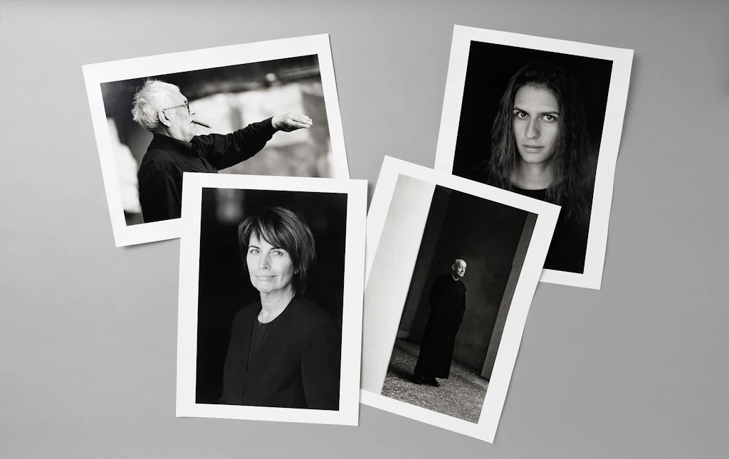 Auswahl von Portraitmotiven: Hans Josephsohn(Serie Künstler), Carla Caviezel (Serie Engadinerinnen), Doris Leuthard (Serie Politikerinnen), Pater Fridolin Wüthrich (Serie Ganzkörperportraits)