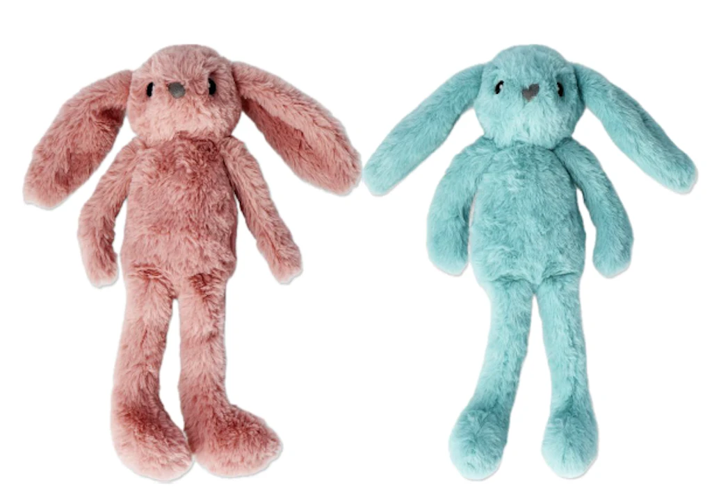 Lapins en peluche TEDDY BUNNY PINK et TEDDY BUNNY BLUE