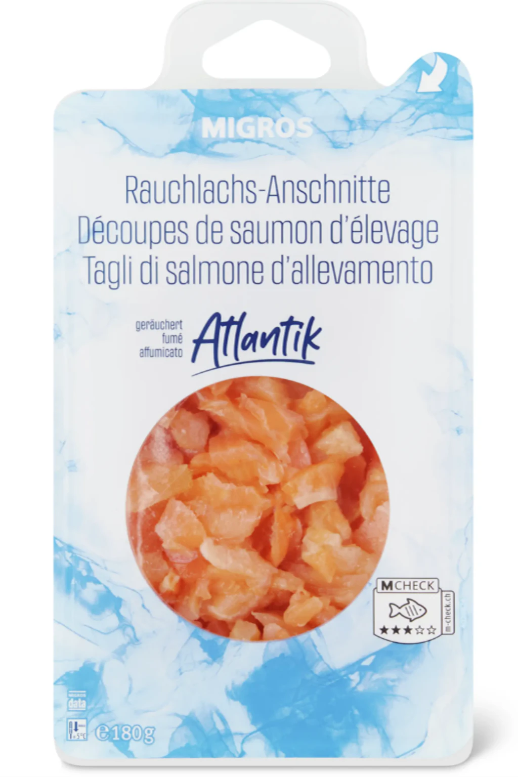 Découpes des saumon d'élevage 180g