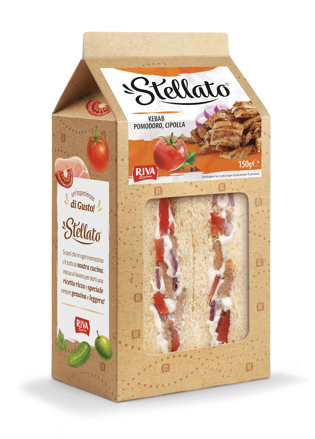 Tramezzino Stellato Kebab Pomodoro, Cipolla