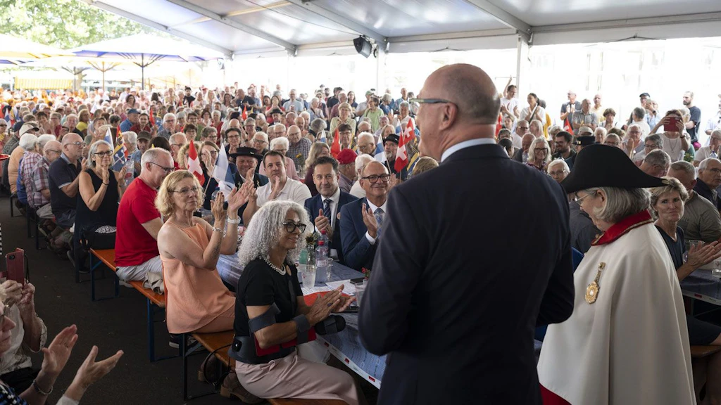 Bundesrat Martin Pfister anlässlich der 1. August-Feier, Baar, 1. August 2026