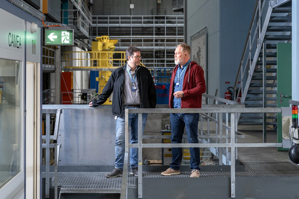 David Mannes (left) and Anders Kaestner at the SINQ