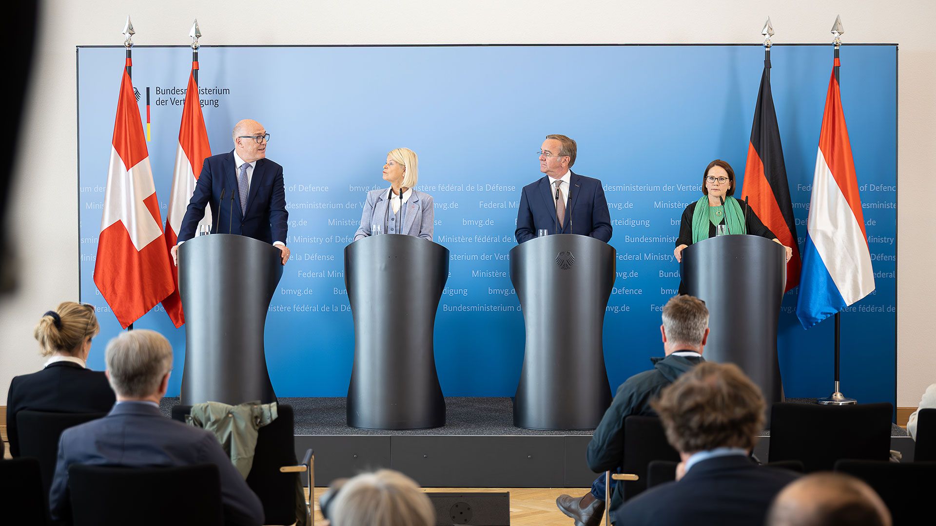 Bundesrat Martin Pfister am Treffen der deutschsprachigen Verteidigungsministerinnen und Verteidigungsminister in Berlin