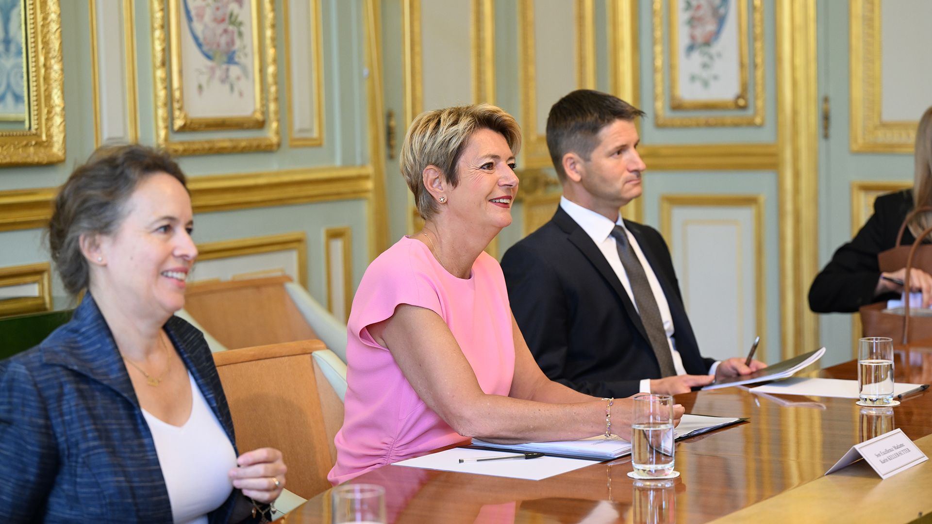 President of the Swiss Confederation Karin Keller-Sutter meets Emmanuel Macron, President of France