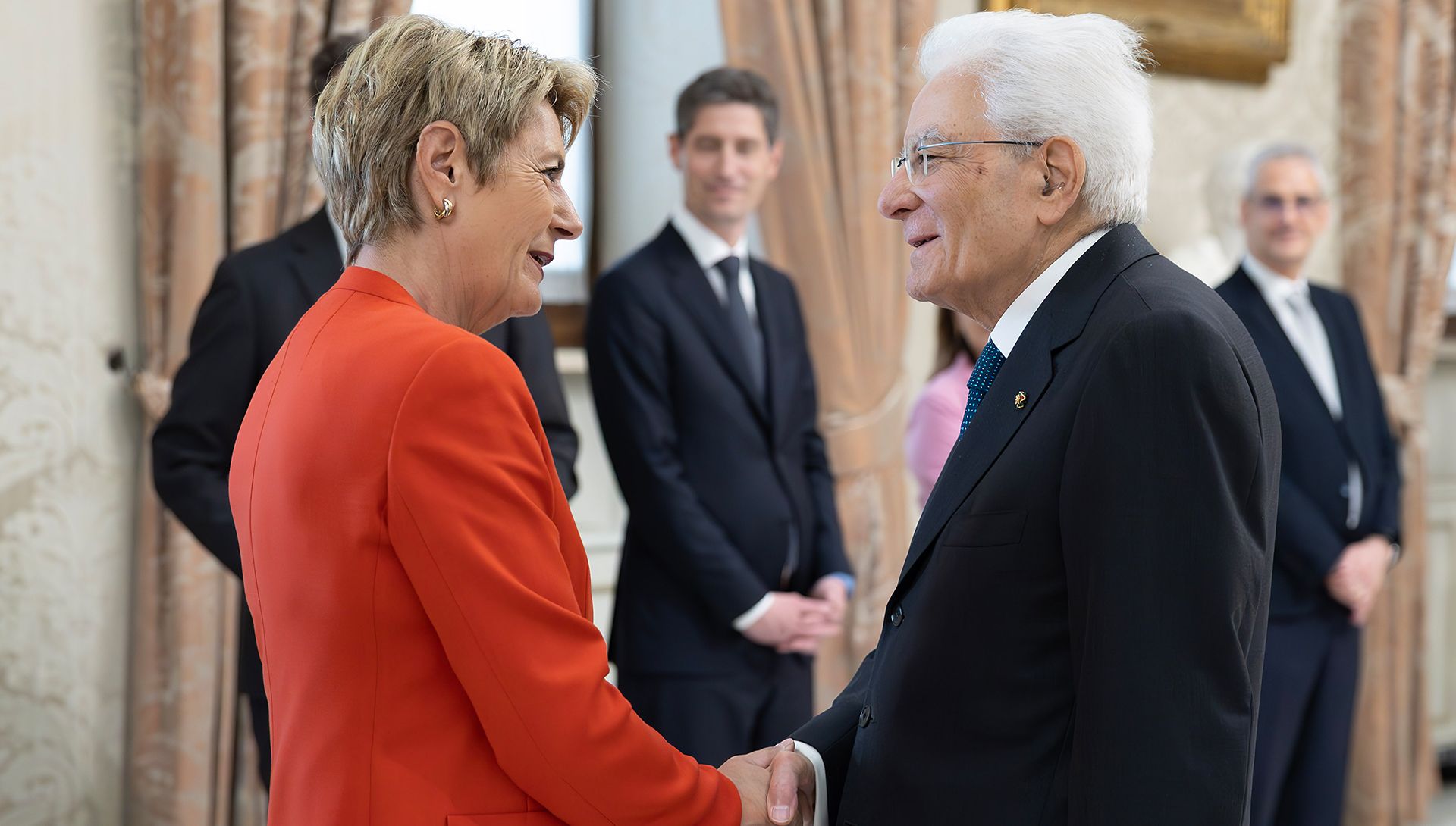Le président de la République Sergio Mattarella rencontre Karin Keller-Sutter, présidente de la Confédération suisse