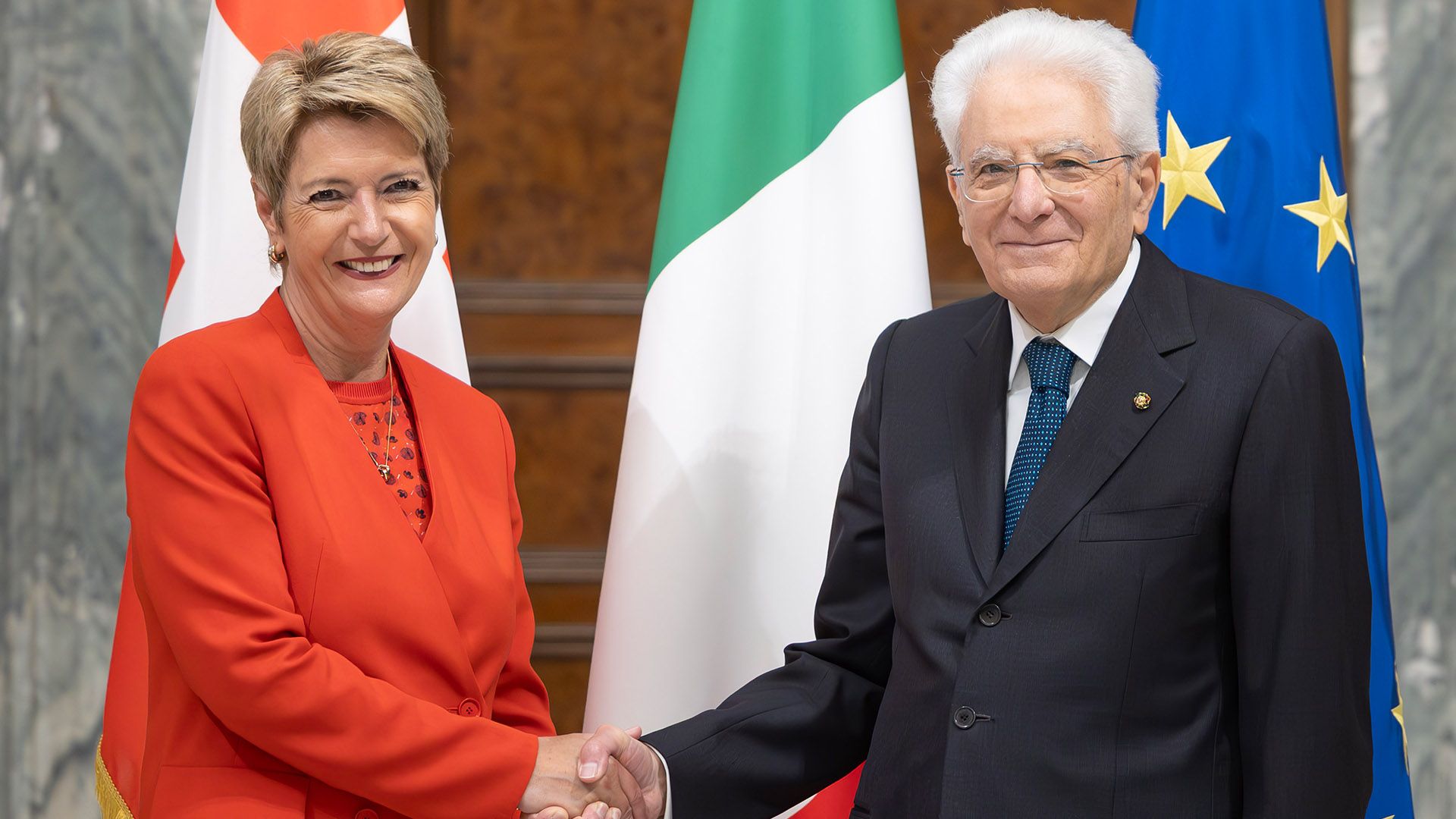 Il Presidente della Repubblica Sergio Mattarella incontra Karin Keller-Sutter, Presidente della Confederazione Svizzera